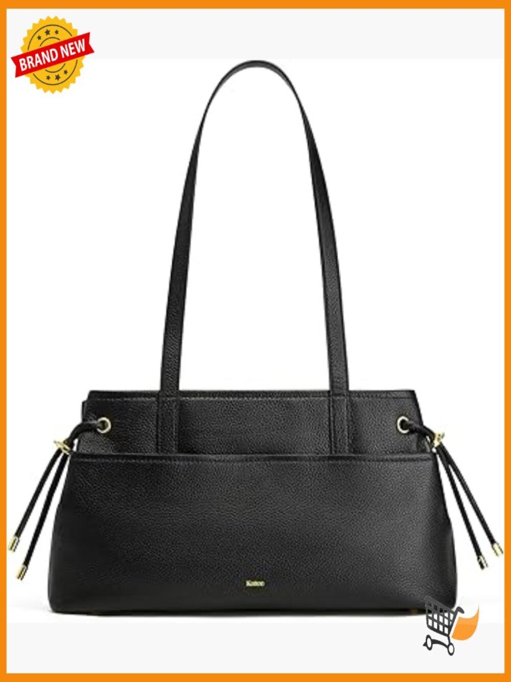 Genuine Leather Hobo Tote Bag with Drawstring & Zipper Compartments